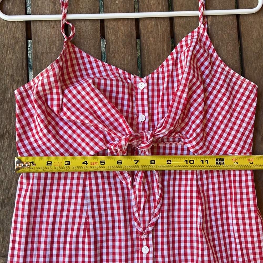 Soprano Gingham Adjustable Spaghetti Strap Button… - image 7